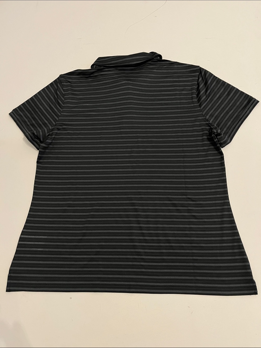 Nike Golf Polo Women's L Short Sleeve Textured Stripe Black Gray Light $70 - Picture 10 of 10